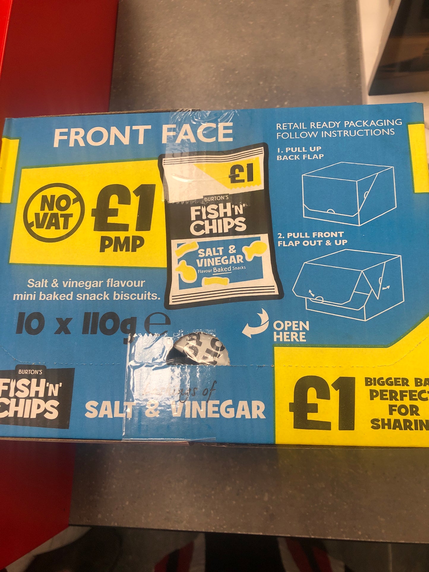 Burton’s Fish ‘N’ Chips Salt & Vinegar Snack 10 x 125g for £12.99