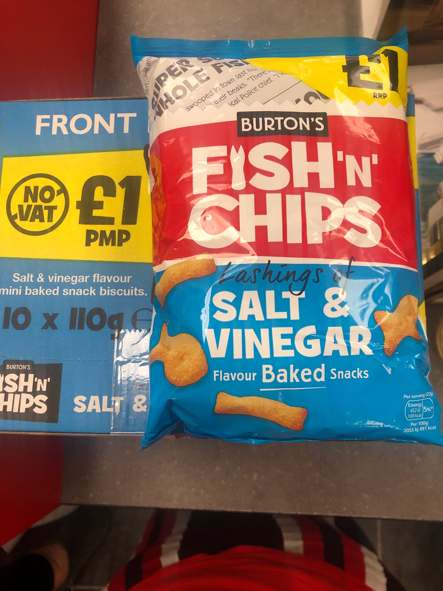 Burton’s Fish ‘N’ Chips Salt & Vinegar Snack 10 x 125g for £12.99