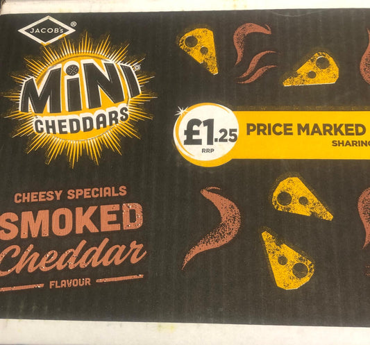 Jacobs Mini Cheddars 12 x 90g Smoked Cheddar Flavour -£14.99