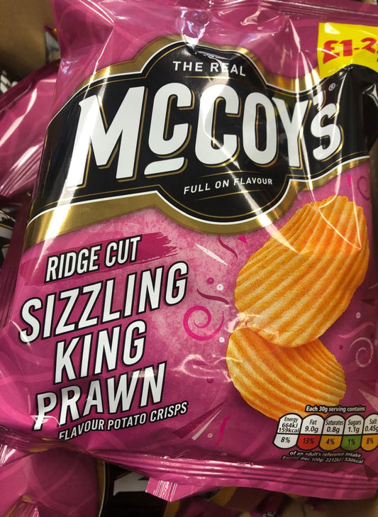 McCoy's Sizzling King Prawn Flavour Potato Crisps 20 x 65g -£24.99